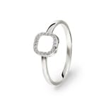 Ring 750/18 K White Gold with Diamonds 0.04 ct H/si