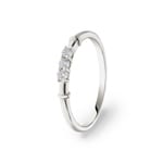 Damenring 750/18 K Weissgold mit Diamanten 0.11 ct H/si, Trilogie