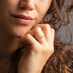 Trilogy Ring 750/18 K White Gold with Diamonds 0.11 ct H/si - RI-38013-WG