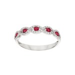 Ring 750/18 K White Gold with Diamonds 0.17 ct H/Si and Rubies 0.25 ct - PR10901-3-WG