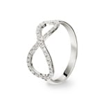 Damenring 750/18 K Weissgold mit Diamanten 0.18 ct H/si, Infinity