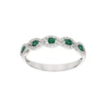 Ring 750/18 K White Gold with Diamonds 0.18 ct H/Si and Emeralds 0.18 ct - PR10901-4-WG