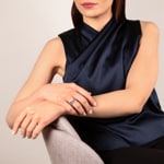 Bague or gris 750/18 ct avec diamants 0.56 ct H/Si et rubis - PR07631-3-WG