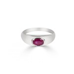 Ring 750/18 K White Gold with Ruby 0.65 ct Ø 54 - PR11976/3-1