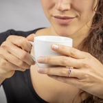 Ring 750/18 K White Gold with Ruby and Diamonds 0.09 ct H/si - RI-46607-RUB-WG