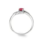 Ring 750/18 K White Gold with oval Ruby and Diamonds 0.07 ct H/si - RI-52381-RUB-WG