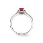 Bague or gris 750/18 ct avec rubis ovale et diamants 0.20 ct H/si - RI-52501-RUB-WG