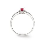 Damenring 750/18 K Weissgold mit Rubin rund und Diamanten 0.07 ct H/si - RI-46604-RUB-WG