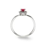 Ring 750/18 K White Gold with round Ruby & Cubic Zirconia - 1.7089.R1