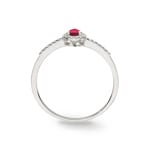 Damenring 750/18 K Weissgold mit Rubin Tropfen und Diamanten 0.08 ct H/si - RI-46610-RUB-WG
