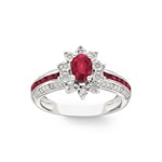 Ring 750/18 K White Gold with Rubies 0.86ct. and Diamonds 0.09ct. - MAB04GRB4