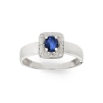 Bague or gris 750/18 ct avec saphir 0.47ct. et diamants 0.02ct. - KS003GSB4