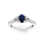 Ring 750/18 K White Gold with Sapphire 0.56ct. and Diamonds 0.04ct. - MZB17GSB4