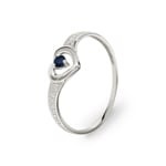 Bague or gris 750/18 ct avec saphir