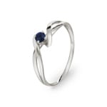 Bague or gris 750/18 ct avec saphir