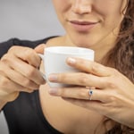 Ring 750/18 K White Gold with Sapphire and Diamonds 0.09 ct H/si - RI-46607-SAF-WG