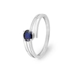 Damenring 750/18 K Weissgold mit Saphir