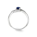 Bague or gris 750/18 ct avec saphir ovale et diamants 0.07 ct H/si - RI-52381-SAF-WG