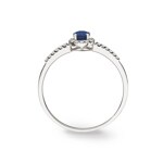 Bague or gris 750/18 ct avec saphir ronde et diamants 0.07 ct H/si - RI-46604-SAF-WG