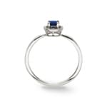 Ring 750/18 K White Gold with round Sapphire & Cubic Zirconia - 1.7089.S1