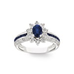 Ring 750/18 K White Gold with Sapphires and Diamonds 0.09ct. - MAB04GSB4