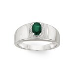 Ring 750/18 K White Gold with Emerald 0.43ct. and Diamonds 0.02ct. - MZB16GEB4