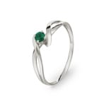 Ring 750/18 K White Gold with Emerald