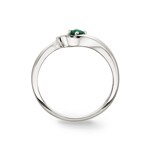 Ring 750/18 K White Gold with Emerald & Diamonds 0.03 ct H/si Ø 54 - PR11688/4