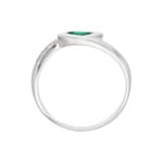 Damenring 750/18 K Weissgold mit Smaragd & Diamanten 0.05 ct H/si Ø 56 - PR5750/4