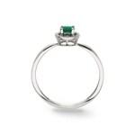 Ring 750/18 K White Gold with round Emerald & Cubic Zirconia - 1.7089.E1