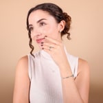 Ring 750/18 K White Gold with round Emerald & Cubic Zirconia - 1.7089.E1