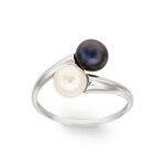 Ring 750/18 K White Gold with Freshwater Pearls Toi & Moi - 1649.1GP