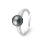 Damenring 750/18 K Weissgold mit Tahiti-Kulturperle 8mm