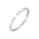 Damenring 750/18 K Weissgold mit Zirkonia Baguette