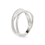 Bague or gris 750/18 ct avec zircones, Fantaisie