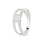 Damenring 750/18 K Weissgold mit Zirkonia, Fantasie