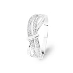 Damenring 750/18 K Weissgold mit Zirkonia, Fantasie