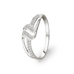Bague or gris 750/18 ct avec zircones, Fantaisie