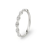 Bague or gris 750/18 ct avec zircones, Fantaisie