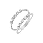 Damenring 750/18 K Weissgold mit Zirkonia, Fantasie