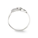 Ring 750/18 K White Gold Hearts with Cubic Zirconia - ID013GZ