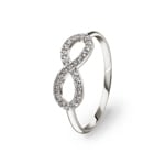 Bague or gris 750/18 ct avec zircones, Infinity