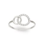 Ring 750/18 K White Gold Circles with Cubic Zirconia - 1.3065.Z1