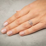 Ring 750/18 K White Gold Circles with Cubic Zirconia - 1.3065.Z1