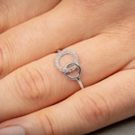 Ring 750/18 K White Gold Circles with Cubic Zirconia - 1.3065.Z1