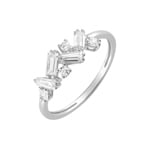 Damenring 750/18 K Weissgold mit Zirkonia, Multi-Schliff