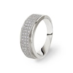 Damenring 750/18 K Weissgold mit Zirkonia Ø 54 - RR1044-01