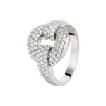 Damenring 750/18 K Weissgold mit Zirkonia Ø 54 - RR0981-02