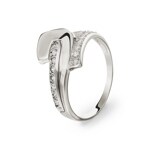 Bague or gris 750/18 ct avec zircones Ø 54 - G094-1