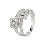 Damenring 750/18 K Weissgold mit Zirkonia Ø 57 - G035